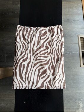 Princess Polly Brown and Cream Zebra Print Mini Skirt